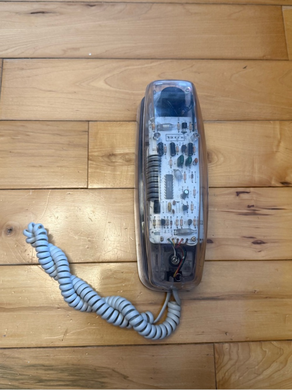 Clear Corded Desk Phone Handset - Transparent Design